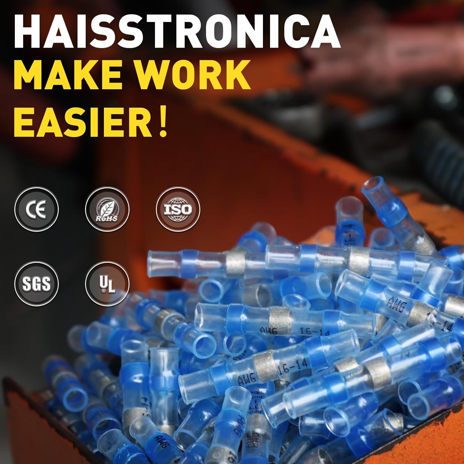 300PCS Solder Seal Wire Connectors- Marine Grade Heat Shrink Wire Connectors-Heat Shrink Butt Connectors for Marine,Stereo(30Yellow 70White 100Red 100Blue) Solder Sleeve