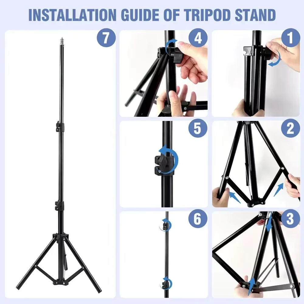 110Cm Tripod 10"LED Selfie Ring Light RGB Photography Video Light Phone Stand Fill Light Dimmable Lamp Trepied Streaming